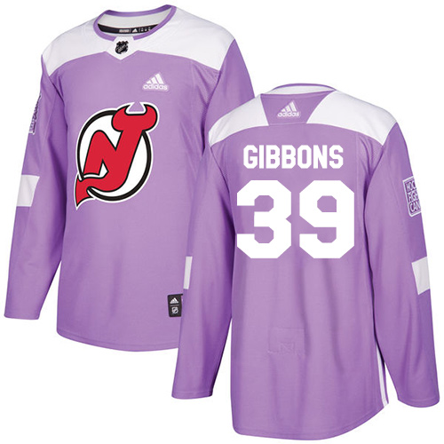 Adidas Devils #39 Brian Gibbons Purple Authentic Fights Cancer Stitched NHL Jersey - Click Image to Close